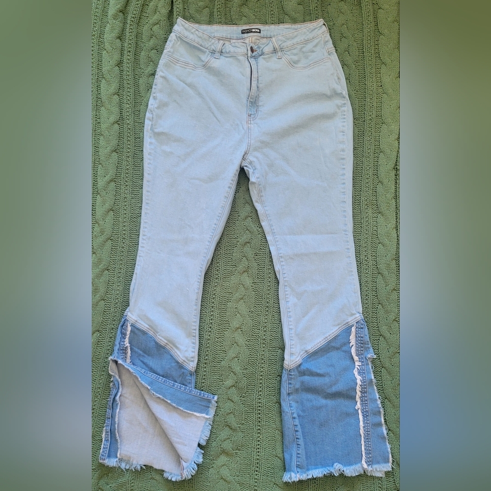 Fashion Nova Light Blue Flare Jeans